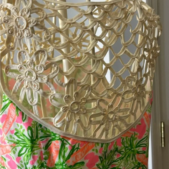 LILLY PULITZER Women's 10 Pink green & orange carrot print sleeveless dress #983 - Picture 5 of 8